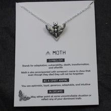 Laden Sie das Bild in den Galerie-Viewer, 1pcs Deaths Head Skull Moth necklace with card rebirth meaning gift for her  Handmadebynepal   