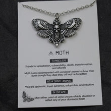Afbeelding in Gallery-weergave laden, 1pcs Deaths Head Skull Moth necklace with card rebirth meaning gift for her  Handmadebynepal   