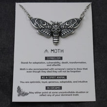 Carica l&#39;immagine nel visualizzatore di Gallery, 1pcs Deaths Head Skull Moth necklace with card rebirth meaning gift for her  Handmadebynepal   