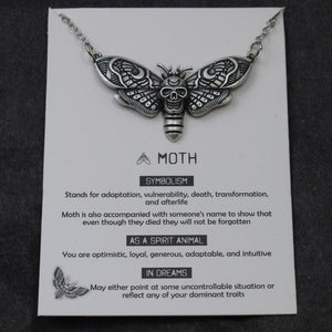 1pcs Deaths Head Skull Moth necklace with card rebirth meaning gift for her  Handmadebynepal   