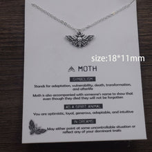 Indlæs billede til gallerivisning 1pcs Deaths Head Skull Moth necklace with card rebirth meaning gift for her  Handmadebynepal   