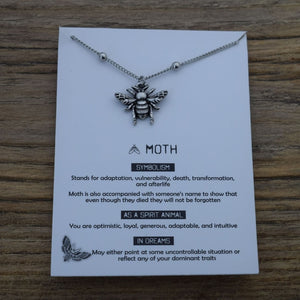 1pcs Deaths Head Skull Moth necklace with card rebirth meaning gift for her  Handmadebynepal   