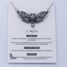 Carica l&#39;immagine nel visualizzatore di Gallery, 1pcs Deaths Head Skull Moth necklace with card rebirth meaning gift for her  Handmadebynepal   