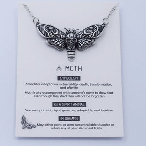 1pcs Deaths Head Skull Moth necklace with card rebirth meaning gift for her  Handmadebynepal   