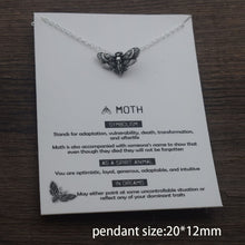 Carica l&#39;immagine nel visualizzatore di Gallery, 1pcs Deaths Head Skull Moth necklace with card rebirth meaning gift for her  Handmadebynepal   
