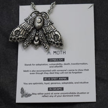 Charger l&#39;image dans la galerie, 1pcs Deaths Head Skull Moth necklace with card rebirth meaning gift for her  Handmadebynepal   