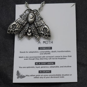 1pcs Deaths Head Skull Moth necklace with card rebirth meaning gift for her  Handmadebynepal   