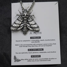 Carica l&#39;immagine nel visualizzatore di Gallery, 1pcs Deaths Head Skull Moth necklace with card rebirth meaning gift for her  Handmadebynepal   