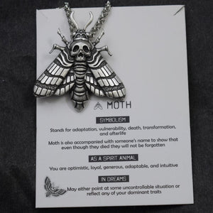 1pcs Deaths Head Skull Moth necklace with card rebirth meaning gift for her  Handmadebynepal   