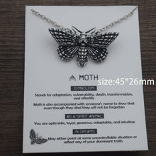 Laden Sie das Bild in den Galerie-Viewer, 1pcs Deaths Head Skull Moth necklace with card rebirth meaning gift for her  Handmadebynepal 20  