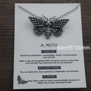 1pcs Deaths Head Skull Moth necklace with card rebirth meaning gift for her  Handmadebynepal 20  