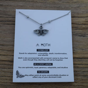 1pcs Deaths Head Skull Moth necklace with card rebirth meaning gift for her  Handmadebynepal 25  