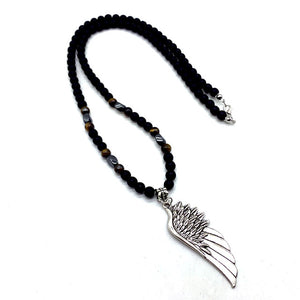 Classic Arrow Pendant Necklace Men Handmade Tiger Eye Matte Strand Bead Necklace For Men Jewelry Gift  Handmadebynepal   