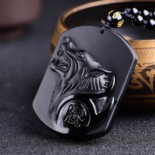 Carica l&#39;immagine nel visualizzatore di Gallery, Natural Black Obsidian Dragon Drop Pendant Amulet Lucky Maitreya Auspicious Necklace Jewelry for Women Men  genevierejoy 43-1  