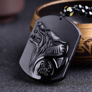 Natural Black Obsidian Dragon Drop Pendant Amulet Lucky Maitreya Auspicious Necklace Jewelry for Women Men  genevierejoy 43-1  