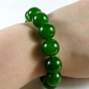 8mm 10mm Classic Real Natural Green Jade Beads Bracelet Bangle Handmade Elastic Rope Emerald Bracelets For Women Fine Jewelry  Handmadebynepal 18cn 12mm beads 