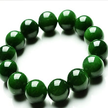 Carica l&#39;immagine nel visualizzatore di Gallery, 8mm 10mm Classic Real Natural Green Jade Beads Bracelet Bangle Handmade Elastic Rope Emerald Bracelets For Women Fine Jewelry  Handmadebynepal   