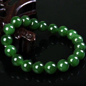 8mm 10mm Classic Real Natural Green Jade Beads Bracelet Bangle Handmade Elastic Rope Emerald Bracelets For Women Fine Jewelry  Handmadebynepal   