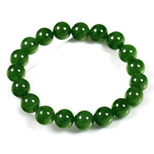 画像をギャラリービューアに読み込む, 8mm 10mm Classic Real Natural Green Jade Beads Bracelet Bangle Handmade Elastic Rope Emerald Bracelets For Women Fine Jewelry  Handmadebynepal   