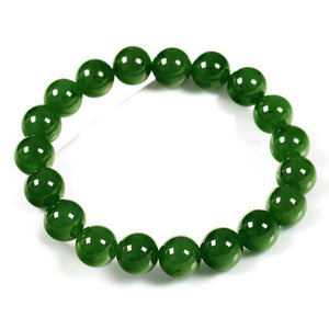 8mm 10mm Classic Real Natural Green Jade Beads Bracelet Bangle Handmade Elastic Rope Emerald Bracelets For Women Fine Jewelry  Handmadebynepal   