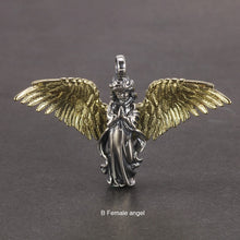 Laden Sie das Bild in den Galerie-Viewer, 925 Sterling Silver Cupid Pendant Men and Women Angel Necklace Pendant Gift Retro Religious Jewelry  Handmadebynepal PendantOnly-B  