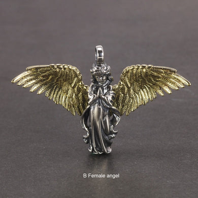 925 Sterling Silver Cupid Pendant Men and Women Angel Necklace Pendant Gift Retro Religious Jewelry  Handmadebynepal PendantOnly-B  