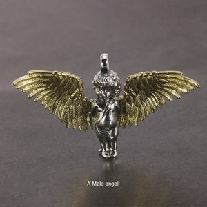 925 Sterling Silver Cupid Pendant Men and Women Angel Necklace Pendant Gift Retro Religious Jewelry  Handmadebynepal PendantOnly-A  