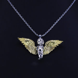 925 Sterling Silver Cupid Pendant Men and Women Angel Necklace Pendant Gift Retro Religious Jewelry  Handmadebynepal   