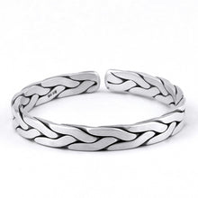 Load image into Gallery viewer, 999 Pure Silver Twisted Bangles Mens Sterling Silver Bracelet Vintage Punk Rock Style Armband Man Cuff Bangle  Handmadebynepal   