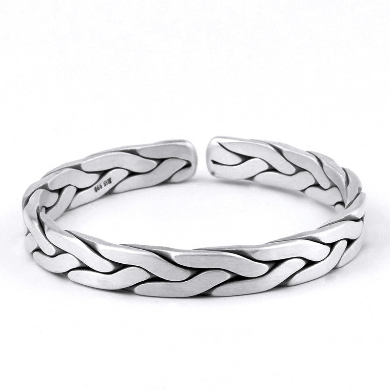 999 Pure Silver Twisted Bangles Mens Sterling Silver Bracelet Vintage Punk Rock Style Armband Man Cuff Bangle  Handmadebynepal   