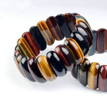 Cargar imagen en el visor de la galería, Handmadebynepal Red Yellow Blue Tiger Eyes Natural Stone Beads Bangles  Bracelets Handmade Jewelry Energy Bracelet for Men  Handmadebynepal   