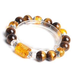 The God of wealth Tiger Eyes Stone Beads Bangles & Bracelets Jewelry Lucky Energy Couple Bracelet for Women or Men  genevierejoy   