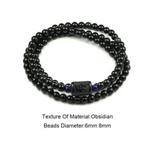 Indlæs billede til gallerivisning Black Rainbow Obsidian Natural Stone Bracelets Couple Multilayer Beads Strand bracelets &amp; bangles For Women And Men  Handmadebynepal   