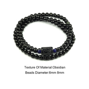 Black Rainbow Obsidian Natural Stone Bracelets Couple Multilayer Beads Strand bracelets &amp; bangles For Women And Men  Handmadebynepal   