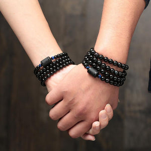 Black Rainbow Obsidian Natural Stone Bracelets Couple Multilayer Beads Strand bracelets &amp; bangles For Women And Men  Handmadebynepal   