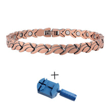 Laden Sie das Bild in den Galerie-Viewer, Pure Copper Magnetic Bracelet for Women Pain Relief for Arthritis and Carpal Tunnel Migraines Tennis Elbow  Handmadebynepal Copper2 21cm(8.27inches) 