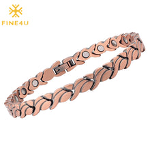 Load image into Gallery viewer, Pure Copper Magnetic Bracelet for Women Pain Relief for Arthritis and Carpal Tunnel Migraines Tennis Elbow  Handmadebynepal   