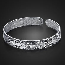 Load image into Gallery viewer, Fashion 925 silver bracelet, men and women to restore ancient ways Thai silver dragon and phoenix bangles Free shipping jewelry  Handmadebynepal   