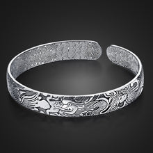 Indlæs billede til gallerivisning Fashion 925 silver bracelet, men and women to restore ancient ways Thai silver dragon and phoenix bangles Free shipping jewelry  Handmadebynepal   