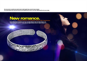 Fashion 925 silver bracelet, men and women to restore ancient ways Thai silver dragon and phoenix bangles Free shipping jewelry  Handmadebynepal   