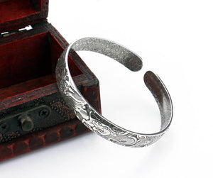 Fashion 925 silver bracelet, men and women to restore ancient ways Thai silver dragon and phoenix bangles Free shipping jewelry  Handmadebynepal   