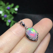 Indlæs billede til gallerivisning Natural Opal Necklace, Australian mining area, color changing and colorful, 925 silver  Handmadebynepal   