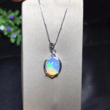 Load image into Gallery viewer, Natural Opal Necklace, Australian mining area, color changing and colorful, 925 silver  Handmadebynepal   