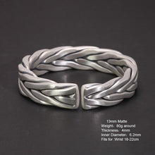 Load image into Gallery viewer, handmadebynepal Heavy 999 Sterling Silver Braided Bracelet For Men Retro Solid Thick Handmade Viking Jewelry Opening Adjustable  Handmadebynepal   