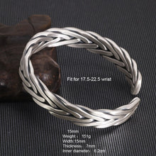 Indlæs billede til gallerivisning Handmadebynepal Heavy 999 Sterling Silver Braided Twist Bracelet Retro Solid Handmade Silver Opening Adjustable Bracelet Men and Women Jewelry  Handmadebynepal   