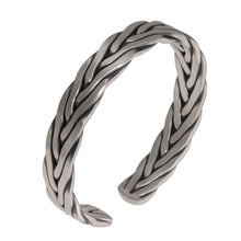 Afbeelding in Gallery-weergave laden, Handmadebynepal Heavy 999 Sterling Silver Braided Twist Bracelet Retro Solid Handmade Silver Opening Adjustable Bracelet Men and Women Jewelry  Handmadebynepal   