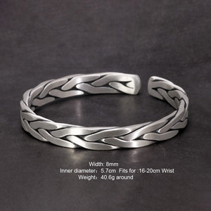 Heavy Solid 999 Pure Silver Twisted Bangles For Men Women Handcrafted Viking Armband Man Cuff Bangles  Handmadebynepal Type2 8mm  