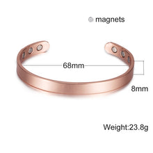 Load image into Gallery viewer, Matte Copper Magnetic Bracelet Men Arthritis Adjustable High Magnets 10mm Men Cuff Bracelet Magnetic Energy Bracelet Male  Handmadebynepal   