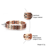Afbeelding in Gallery-weergave laden, Mens Elegant Pure Copper Magnetic Therapy Link Bracelet Pain Relief for Arthritis and Carpal Tunnel Male Jewelry  Handmadebynepal   