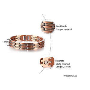 Mens Elegant Pure Copper Magnetic Therapy Link Bracelet Pain Relief for Arthritis and Carpal Tunnel Male Jewelry  Handmadebynepal   